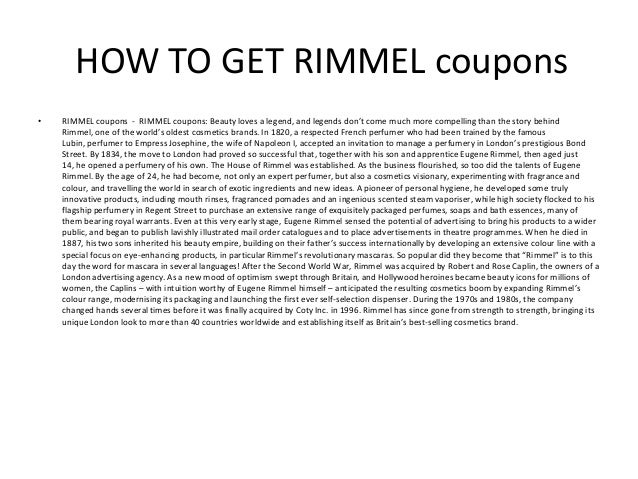 RIMMEL coupon codes - Printable RIMMEL discount coupons image about Rimmel Coupons Printable named RIMMEL discount codes - Printable RIMMEL discount coupons